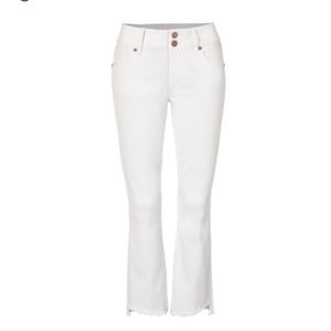 CAbi Hi Lo Crop Brite White size 10